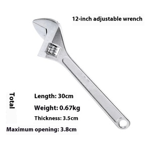 Adjustable Multi-Functional Alloy Steel Wrench Short Handle <b>Large</b> Opening <b>Spanner</b> 1 1/2 Jaw Capacity for Bathroom Use Metric - Product Image 3