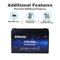 Batería Recargable LiFePO4 de 12V 100Ah 12.8V con BMS Inteligente, 6000 Ciclos, Certificación FCC, en Oferta