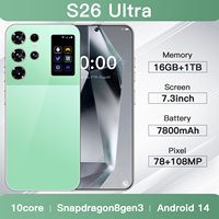 Meistverkauftes S26 Ultra 5G Smartphone 7,3 Zoll Entsperrt Dual-SIM 16GB+1TB Speicher Globale Version Mehrsprachiges Mobiltelefon
