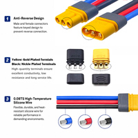Câble Pigtail Amass MR30 à 3 Broches Mâle/Femelle à Extrémité Ouverte Pré-câblé avec Fil en Silicone 18AWG pour Moteur ESC de Drone RC