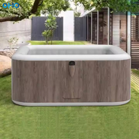 Jacuzzi carré gonflable à prix de gros avec jets de massage, portable, en technologie Drop Stitch, pour les passionnés de fitness en extérieur