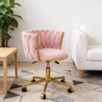 Nordischer Stil Hoher 360° Drehbarer Verstellbarer Samt-Luxus-Drehstuhl für Küche, Wohnzimmer, Make-up, Bar und Esszimmer mit Rollen