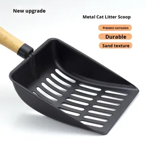 Recogedor de Arena para Gatos de Acero Inoxidable, de Gran Capacidad, Resistente, con Mango de Madera Maciza - Product Image 3