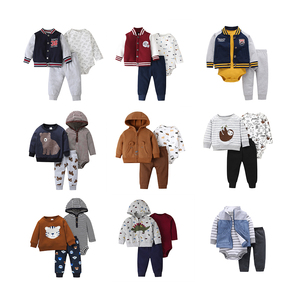 Ensemble de vêtements d'hiver pour bébé en gros, combinaison en coton à manches longues pour garçon, 3 pièces, veste, vêtements pour nouveau-né garçon - Product Image 2