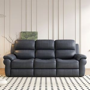 Sofá Cama <span class=keywords><strong>Reclinable</strong></span> Manual de Lujo Personalizable de <span class=keywords><strong>3</strong></span> <span class=keywords><strong>Plazas</strong></span> para Sala de Estar en Tela Transpirable con Mesa Desplegable, USB y Cargador Inalámbrico - Product Image 3