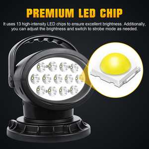 Faro LED Todoterreno Personalizado de 7 Pulgadas y 50 W, Resistente al Agua IP66, Rotación de 360 Grados, Control Remoto Inalámbrico, Base Magnética de 12 V, Lámpara Auxiliar para <span class=keywords><strong>ATV</strong></span>, Nuevo - Product Image 2