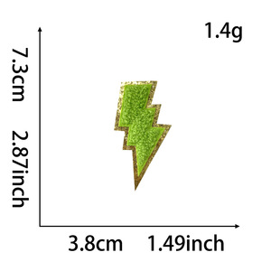 Patch en chenille thermocollant style lettre en feutre pailleté, motif éclair, pour vêtements et chapeaux, prix usine, vente en gros - Product Image 2