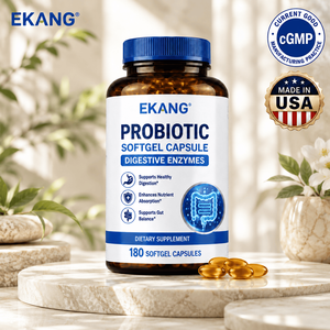Cápsulas de Gel Suave con Probióticos y Antioxidantes para la Salud Digestiva en Adultos, 180 Unidades, Fabricadas en Fábrica con Certificación CGMP de EE. UU., con Enzimas Digestivas - Product Image 1