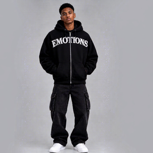 Sudadera con capucha extragrande unisex con cremallera y - Product Image 1
