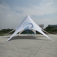 Tente étoile/canopée araignée résistante aux UV - Canopée extérieure en PVC robuste avec logo personnalisé pour événements et team building (cadre en aluminium)