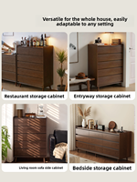 Lemari Laci Kayu Solid Retro Multifungsi untuk Ruang Tamu, Kamar Tidur, Hotel, Ramah Lingkungan, Kapasitas Besar