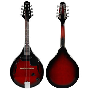 <span class=keywords><strong>Guitarra</strong></span> Electroacústica de Madera Maciza de Ocho <span class=keywords><strong>Cuerdas</strong></span> con Anillo Mandala con Borde Rojo y Negro, <span class=keywords><strong>Guitarra</strong></span> Eléctrica - Product Image 2