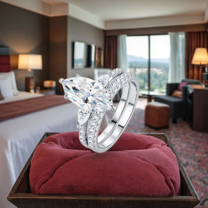 Verdia เพชรโมอิส3ct หรูสำหรับทุกเพศแหวนแต่งงานชุบโรเดียม925สเตอริงได้รับการรับรอง <span class=keywords><strong>GRA</strong></span> - Product Image 1