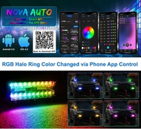 Paquete de 2 Barras de Luz LED RGB de 6 Pulgadas con Anillo Halo RGB, Control por Aplicación Móvil Nova, para Autos y SUVs