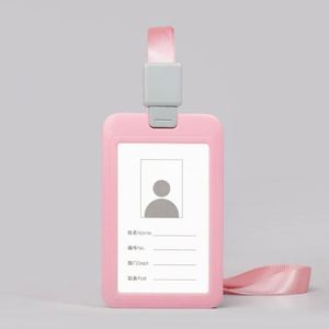 Vertical Plastic Candy Color <b>Id</b> Card <b>Holder</b> with Lanyard Office Schools Identity Badge <b>Holder</b> - Product Image 6