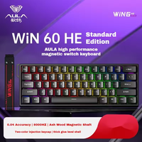 Clavier de jeu filaire AULA WIN 60HE/60HE Pro Max à interrupteurs magnétiques, disposition 65 %, clavier à commutation à chaud avec pilote Web