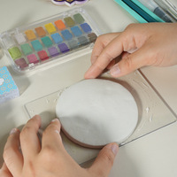 Kit d'outils pour argile Mandala avec kit d'art DIY à l'aquarelle et à l'argile polymère pour la fabrication de bijoux, l'artisanat parent-enfant et l'éducation artistique