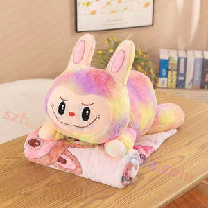 Venta al por mayor Gran oferta dibujos animados Anime aire acondicionado almohada 2-en-1 cojín de oficina siesta almohada colorida mantas - Product Image 4