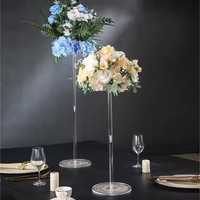 Support à fleurs en acrylique transparent moderne et durable de haute qualité 80 cm (60 cm/80 cm) – Décoration de table minimaliste pour mariage – Support en T