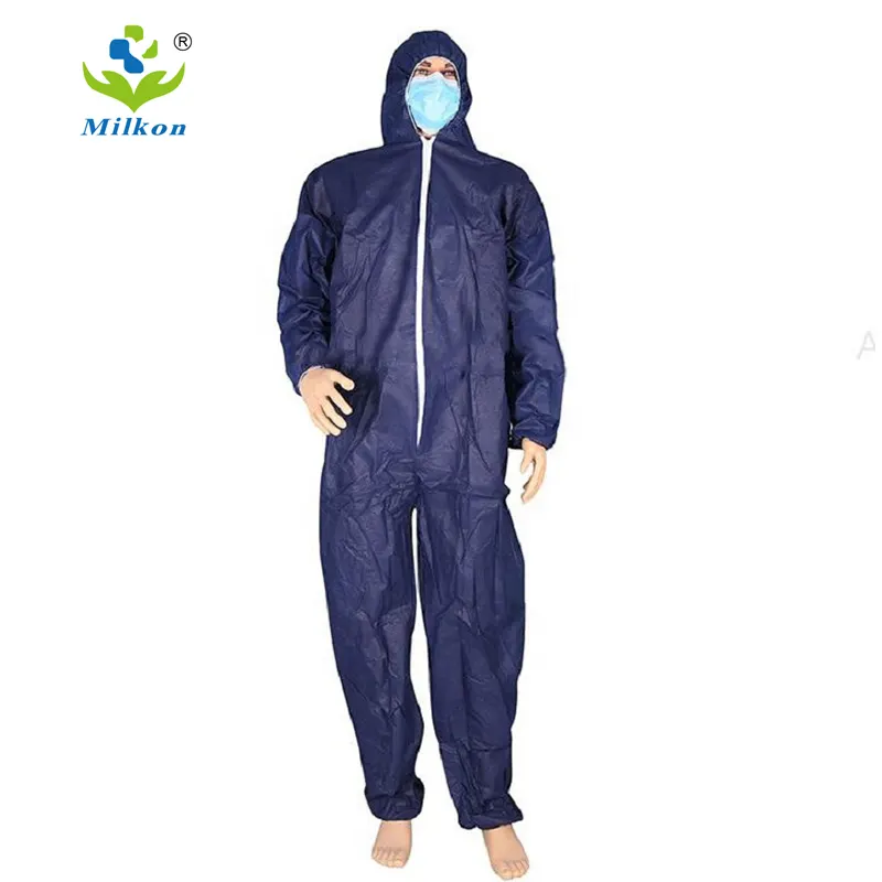 Blue color spp full body disposable spunbonded polypropylene nonwoven pp coverall