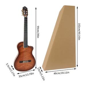 39인치 컷어웨이 씬바디 솔리드 우드 클래식 일렉트릭 어쿠스틱 기타, 사일런트 기능 및 나일론 스트링 - Product Image 2