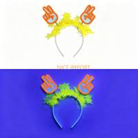 Serre-tête fluorescent style star le plus vendu avec pince à cheveux rayée macaron, accessoire capillaire thème néon