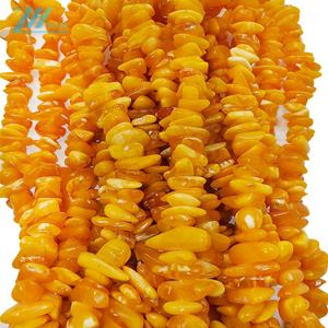 Le vere perle di ambra baltica grezza possono essere utilizzate per la collana di colore naturale invertito arcobaleno di design ambra naturale - Product Image 2