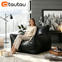 Housse de pouf en similicuir souple OTAUTAU SF152 sans rembourrage à l'intérieur