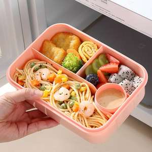 Lonchera Bento de Plástico para Niños de 1000 ml, Libre de BPA, Apta para Microondas, <span class=keywords><strong>con</strong></span> 3 Compartimentos, Lonchera Infantil para la Escuela, Contenedor de Alimentos Apto para Microondas - Product Image 3