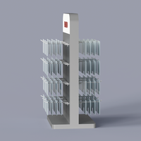 Vitrine de présentation verticale pour lunettes de soleil avec éclairage LED, construction en acrylique et métal