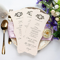 Tarjetas de menú de lámina de oro real personalizadas Tarjeta de programa Papel de estampado en caliente Menús de boda