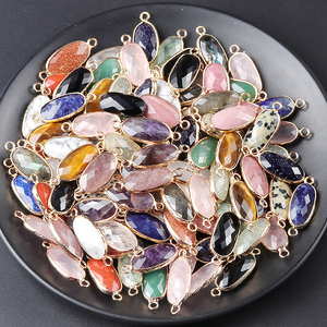 Đá tự nhiên kết nối mặt dây chuyền mã não thạch anh hình dạng hình chữ nhật mặt quyến rũ đối với trang sức Làm Vòng Cổ Vòng đeo tay phụ kiện - Product Image 3