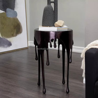 Table basse ronde extensible moderne en fibre de verre, design goutte d'eau, pour salon et hôtel – Collection Luxe Décor