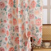 Nouveaux rideaux occultants de luxe prêts à poser, design américain moderne, imprimé floral, 100% polyester, à œillets, écologiques, toutes saisons