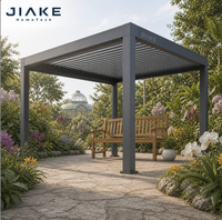 Pergola en aluminium Jiake 6063-T5 avec toit à lames motorisées pour jardin botanique, patio, gazebo extérieur, pavillon, terrasse