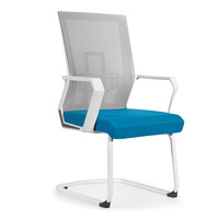 Chaise de réunion pivotante moderne à roulettes en tissu maillé, prix de gros abordable, pour réception, visiteurs, événements et salle d'attente