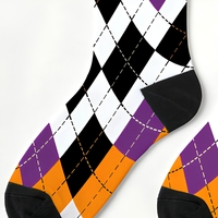 Chaussettes d'hiver personnalisées pour hommes, imprimées numériquement à 360 degrés, motifs citrouille et chat, pour Halloween et les fêtes, vente en gros