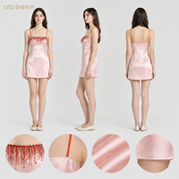 Robe courte rose pour femme à col carré, avec franges perlées, élégante pour soirée, personnalisable OEM, marque privée