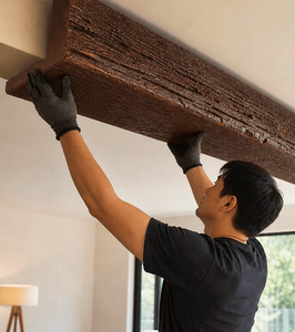 <span class=keywords><strong>Poutres</strong></span> de plafond en PU imitation bois légères, <span class=keywords><strong>poutres</strong></span> décoratives en polyuréthane, imperméables, durables, faciles à découper, matériau de décoration intérieure - Product Image 4