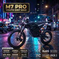 BlazeTrek M7 Pro, Motocicleta Eléctrica Resistente para Niños, Batería de Litio de 60V 27Ah, Motor de 5000W, Pantalla a Color G518, Frenos Hidráulicos