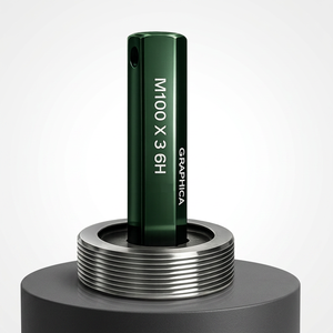 เกจวัดเกลียวเมตริกแบบผ่าน/ไม่ผ่าน รุ่น M76/M78/M80/M82/M85/M90/M95/M100 ระยะพิทช์ 0.25 มม.-30 มม. 6H 7H 4H แบบปลายเดี่ยวและปลายคู่ - Product Image 1