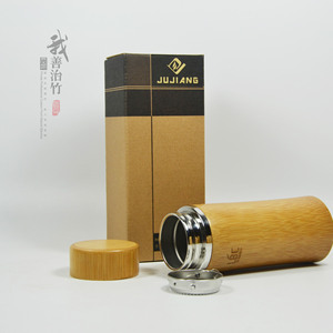 Jujiang Bamboo Shell Insulated Cup 304 Stainless Steel Travel Water <b>Bottle</b> With Tea Strainer 500Ml - Product Image 1