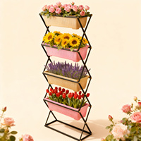 Étagère à fleurs décorative multi-niveaux Vertak, support de présentation de fleurs moderne et mobile pour l'intérieur et l'extérieur, étagère pour pot de fleurs
