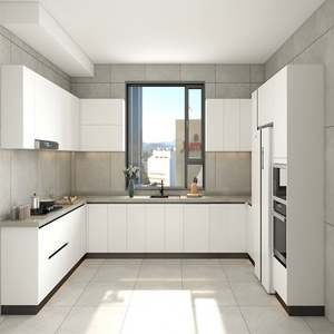 Mueble de Cocina Personalizado para Apartamentos de Lujo, Muebles para el Hogar, Estructura de Acero Inoxidable, Tablero de Melamina, Fregadero Incluido - Product Image 2