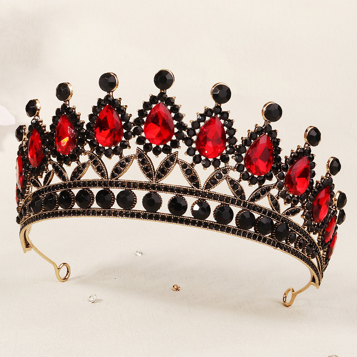 Red Crystal Tiara, Black comb tiara, vintage crystal crown, Prom hair jewelry Amazon.com: JWICOS Emerald Green Crystal Crown with Comb  main image 4