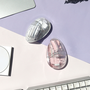 Droplet Wireless verticale <span class=keywords><strong>Mouse</strong></span> Bluetooth 2.4G Design ergonomico trasparente con retroilluminazione a LED RGB, ricaricabile, regolabile DPI - Product Image 1