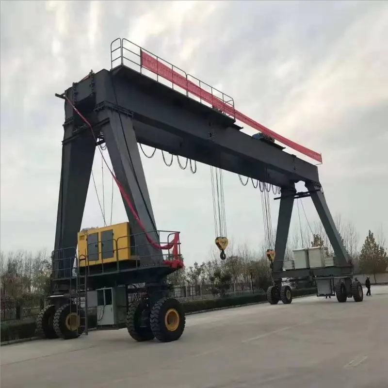 Aanpasbare Draagbare Rubber Tyred Portaalkraan Rtg 20 Ton 40 Ton Capaciteit Mobiele Portaalkraan Voor Buiten