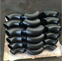Codos de Acero al Carbono en Oferta, DN50, DN100, DN150, Codos Soldados Estampados de 90 Grados con Pintura Negra y Tamaños Completos
