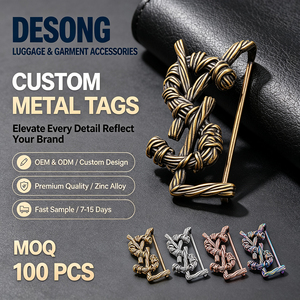 ป้ายโลหะสแตนเลสชุบสีดำสำหรับเสื้อแจ็คเก็ตและเสื้อโค้ท รับผลิตแบบ OEM และ ODM พร้อมโลโก้สั่งทำสำหรับอุปกรณ์ตกแต่งกระเป๋า - Product Image 1