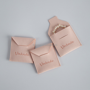 New Design High Quality Luxury <b>Thick</b> Microfiber Bag <b>Ring</b> Necklace Earrings Gift Packaging Jewelry Pouch with Custom Deboss Logo - Product Image 1